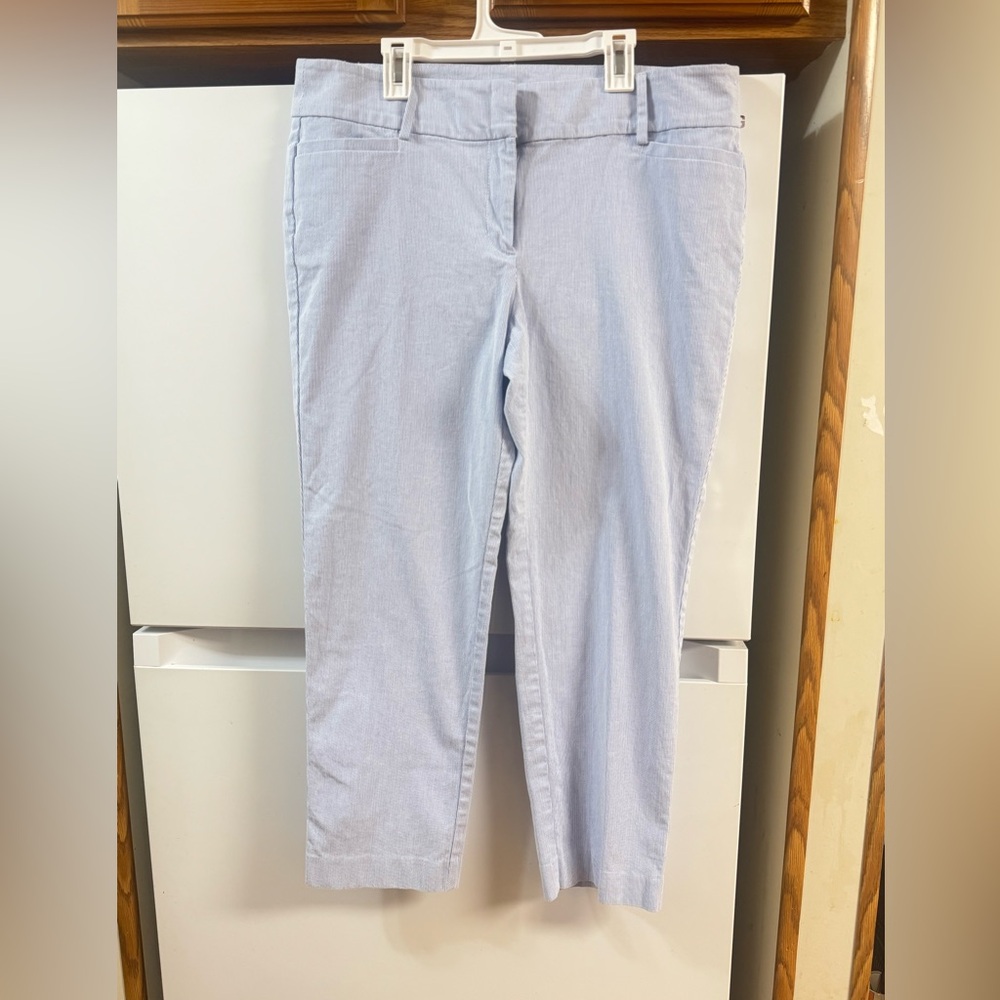 LOFT Blue and White Striped Pants